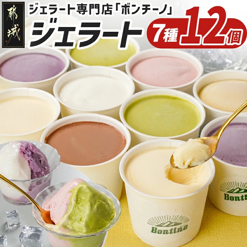 ジェラート専門店「ボンチーノ」7種12個セット