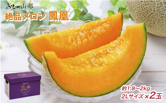 [セゾン限定][2025年6月より順次発送]ふらの山部の絶品メロン『鳳凰』 2L(1.8〜2kg)×2玉(坂口農産)メロン フルーツ 果物 新鮮 甘い 贈り物 ギフト 道産 ジューシー おやつ ふらの ブランド 夏
