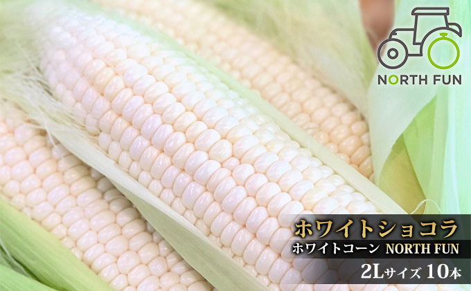 [セゾン限定][2025年7月中旬〜発送]北海道 富良野産 ホワイトコーン『ホワイトショコラ』BIG 2L サイズ 10本 とうもろこし (NORTH FUN) とうもろこし とうきび コーン 野菜 新鮮 甘い ジューシー 贈り物 ギフト 道産 直送 ふらの とうもろこし トウモロコシ 白とうもろこし ホワイト