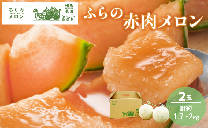 [セゾン限定][2025年6月下旬〜発送] ふらの 赤肉 メロン 2玉入 約1.7kg〜2kg 北海道 富良野市 (相馬農園) メロン フルーツ 果物 新鮮 甘い 贈り物 ギフト 道産 ジューシー おやつ ふらの ブランド 夏