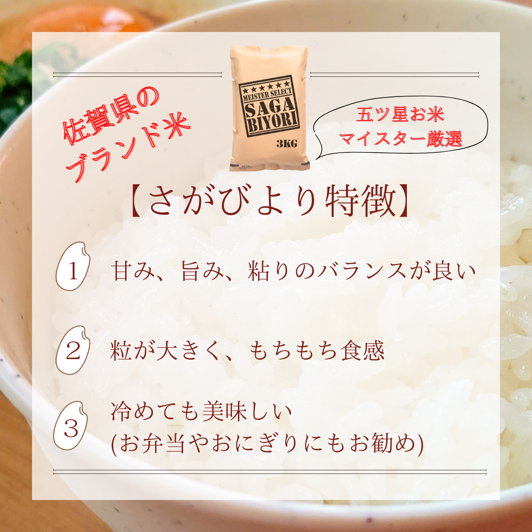 佐賀県みやき町のふるさと納税 CIB83_令和７年産【（新米）11月以降発送】【無洗米】さがびより６ｋｇ（３ｋｇ×２袋）【五つ星お米マイスター厳選！】