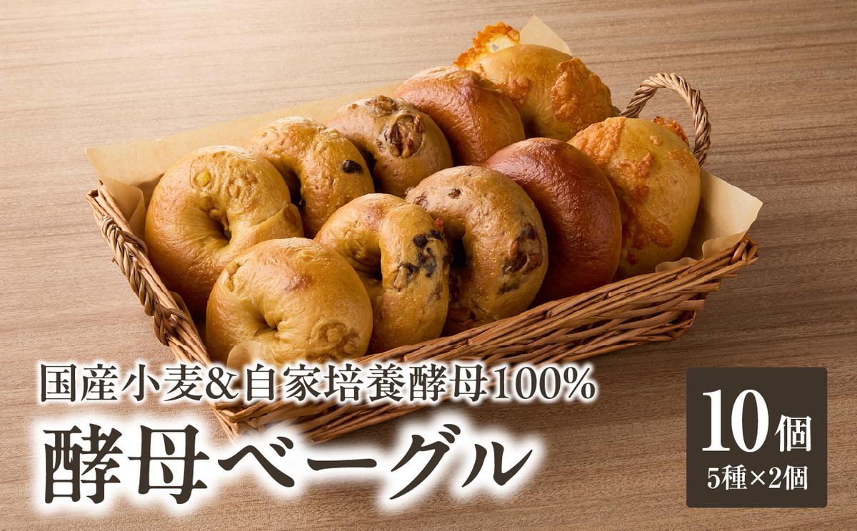 国産小麦&自家培養酵母100% 酵母ベーグル5種×2個