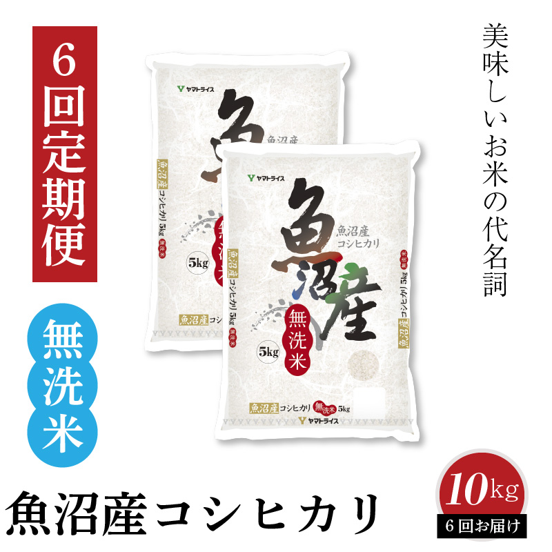 新潟県魚沼産コシヒカリ 無洗米 10kg 定期便6回 安心安全なヤマトライス H074 107 愛知県碧南市 セゾンのふるさと納税