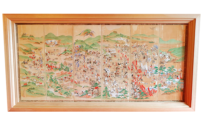 【岐阜県関ケ原町】関ヶ原合戦図屏風が関が原ブランド木製額に入っちゃいました