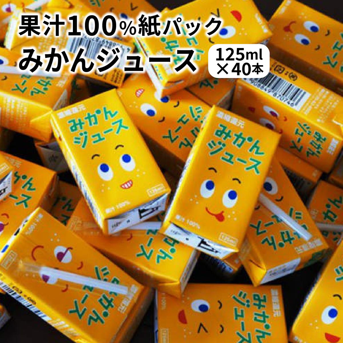 果汁100％紙パックみかんジュース125m