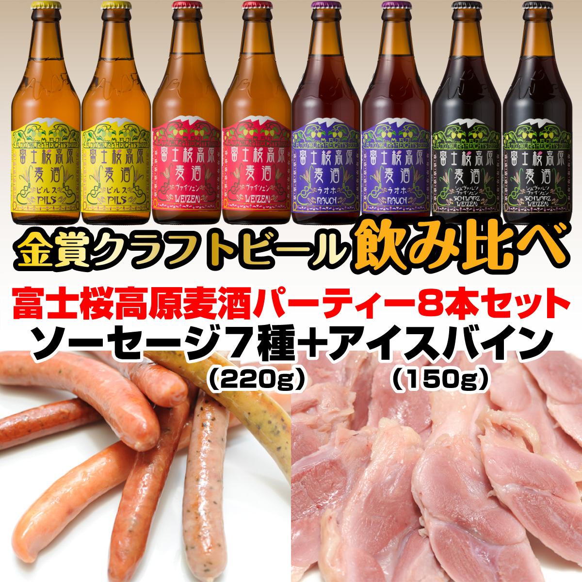 富士桜高原麦酒パーティー8本セット 金賞クラフトビール飲み比べ