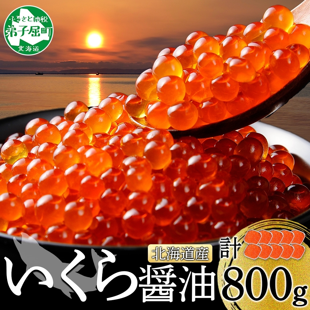 年内配送 12月15日まで受付 2922. いくら醤油 80g×10個 いくら醤油漬け イクラしょうゆ漬け いくら イクラ 海鮮 魚介 魚卵 送料無料 46000円 北海道 弟子屈町