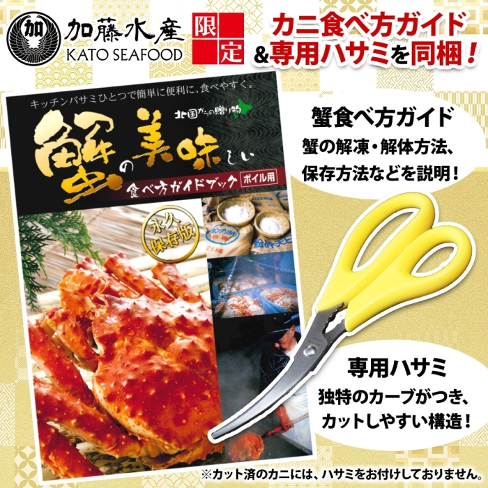 1719. ボイルズワイガニ姿 800g 食べ方ガイド・専用ハサミ付 カニ 蟹