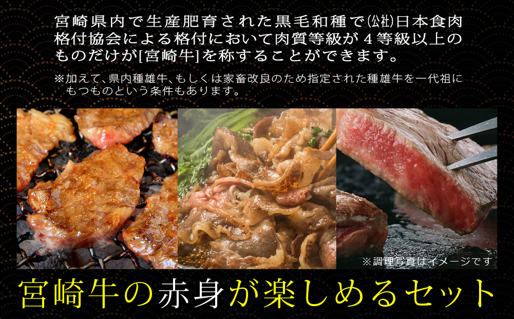 宮崎牛赤身セット700g(ステーキ200g・焼肉150g・スライス200g・サイコロ150g)（宮崎県美郷町） | ふるさと納税サイト「ふるさと プレミアム」