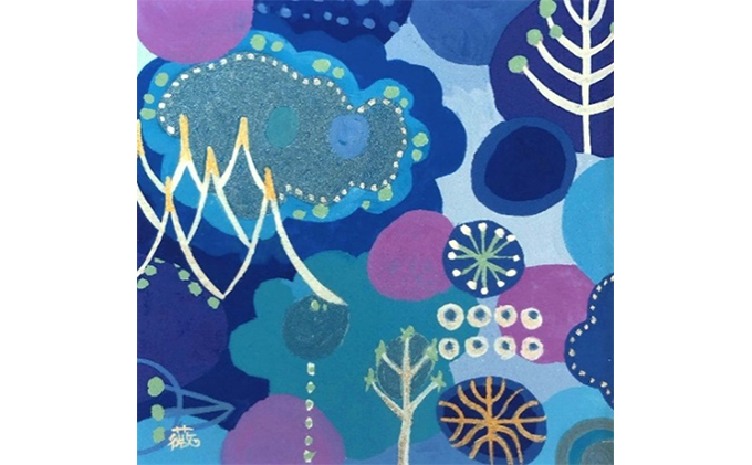 長野県小諸市のふるさと納税 ジークレー版画「azul del mundo」