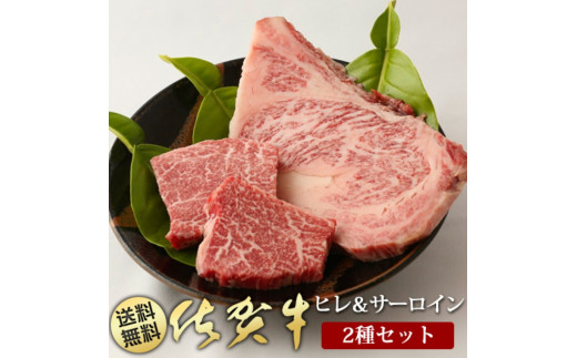 佐賀県みやき町のふるさと納税 BN048　佐賀牛ヒレステーキ120g（60ｇｘ2）とサーロインステーキ200gｘ2枚のセット