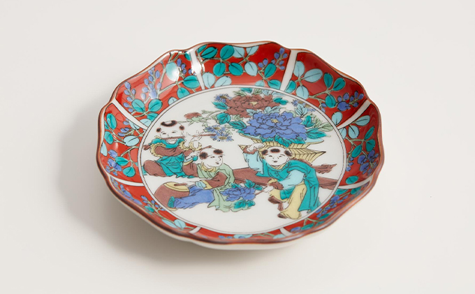 本格派ま！ 九谷焼 3.5号皿揃 工芸 民芸品 焼き物 a01 歴代画（5枚セット） 工芸品