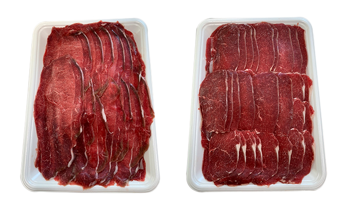 北海道南富良野町のふるさと納税 エゾシカ肉のスライス2種食べ比べお試しセット(計1kg)