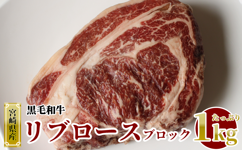 宮崎県産黒毛和牛リブロースブロック1kg