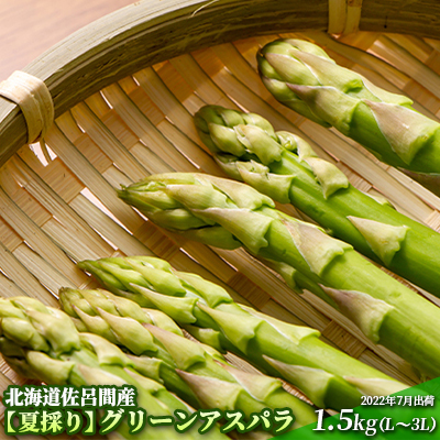 【夏採り】 グリーンアスパラ 1.5kg（