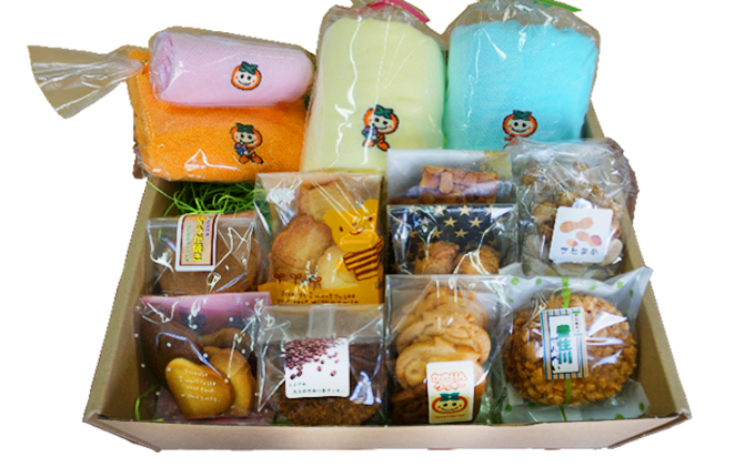 岐阜県瑞穂市のふるさと納税 とよずみオリジナルクッキー＆かきりんタオルセット