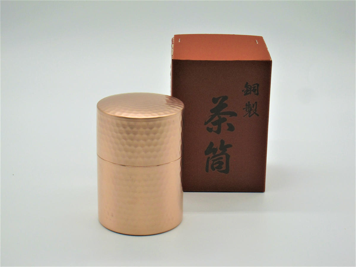 銅製 茶筒150g入(生地色仕上) CS0