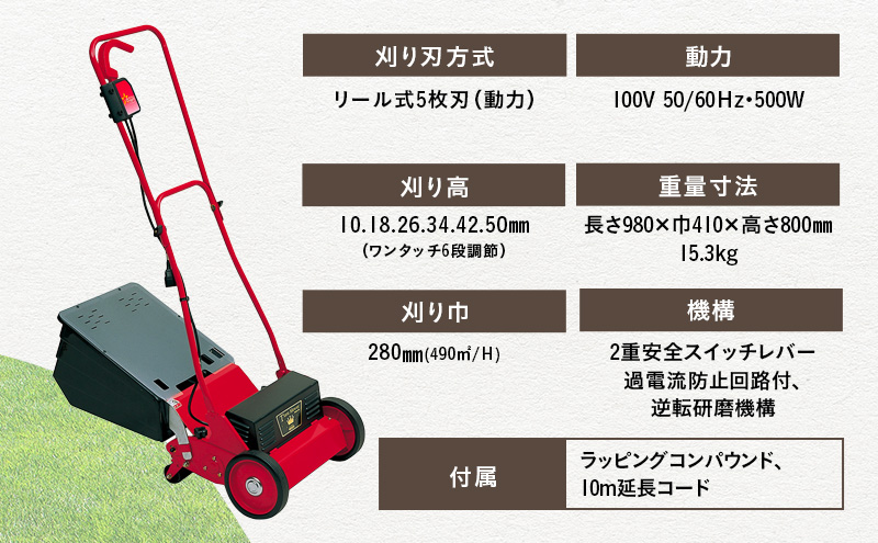 電気式 芝刈機 ティアラモアー「GTM-2800」芝刈り機 / 兵庫県小野市