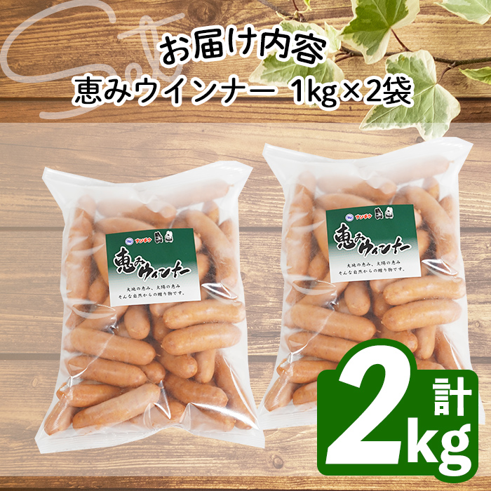 鹿児島県志布志市のふるさと納税 【入金確認後、2週間以内に発送！】【訳あり・業務用】パリッとジューシー！恵みウインナー 計2kg(1kg×2袋) a1-046-2w