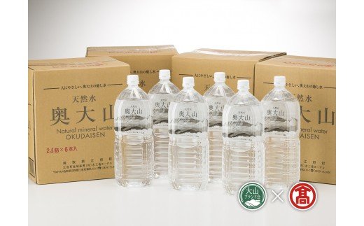 鳥取県江府町のふるさと納税 <奥大山の水＞天然水　奥大山24本（大山ブランド会）軟水 ミネラルウォーター 2L 米子高島屋 29-BJ1 0355