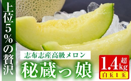 [冬限定]極上メロン「秘蔵っ娘」白玉(青肉)1個 a5-059-w
