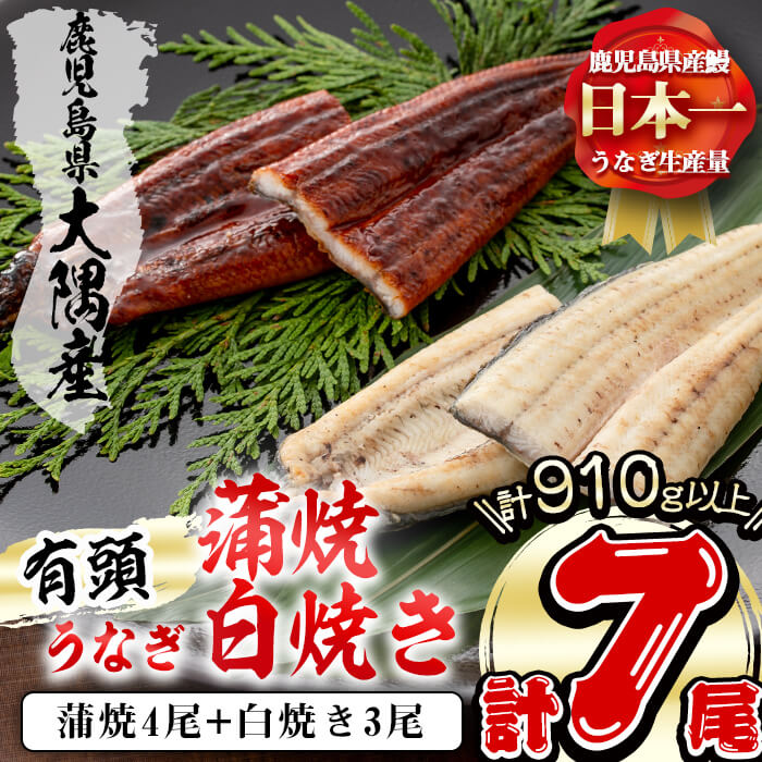 c0-049 楠田の極うなぎ蒲焼き4尾・白焼き3尾 130g以上×7尾(計910g以上) / 鹿児島県志布志市 | セゾンのふるさと納税