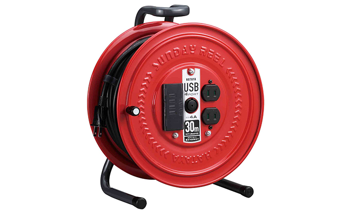 【岐阜県瑞穂市】USBポート付コードリール(2Pタイプ)S-30U4|雑貨 日用品 防災グッズ 防災用品 ※離島への配送不可