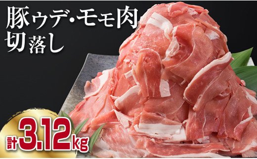 宮崎県日南市のふるさと納税 B68-191 豚肉（ウデ・モモ）切り落としセット(計3.12kg)