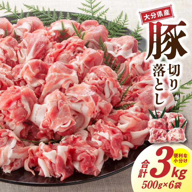 大容量でお届け！大分県産豚切り落とし3kg / 大分県国東市