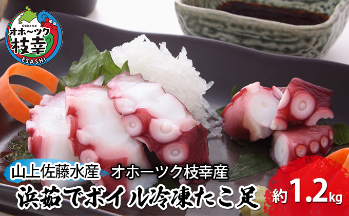 浜茹でボイル冷凍たこ足 約1.2kg［オホーツク枝幸産］山上佐藤