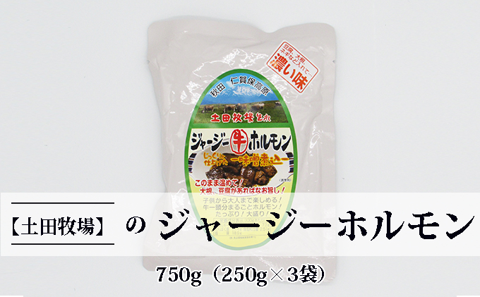 【秋田県にかほ市】ジャージー牛をまるごと煮込んだ ジャージーホルモン750g(250g×3袋 味噌味) 肉の加工品 加工食品