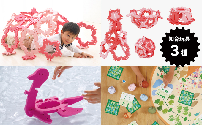 静岡県浜松市のふるさと納税 家族で遊べる知育玩具３種(花・首長竜)