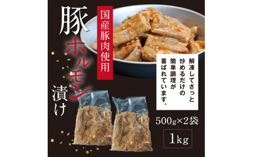 国産豚ホルモンタレ漬け1kg（500g×2パック）＜高知市共通返礼品＞