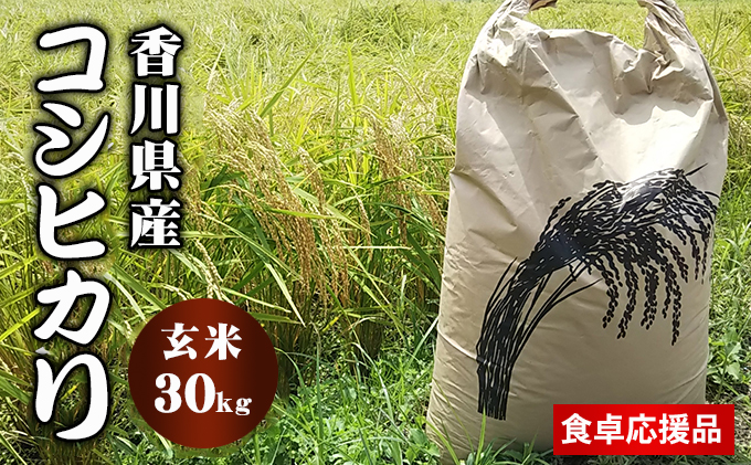 香川県東かがわ市　はなまる農園令和5年新米香川県産「コシヒカリ（玄米）30kg」　セゾンのふるさと納税