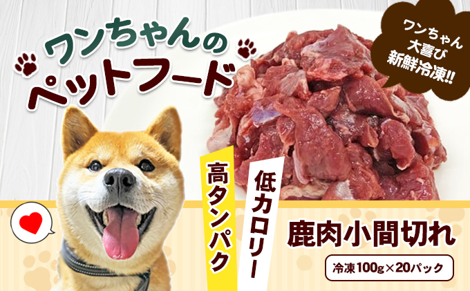 ワンちゃんのペットフード鹿肉小間切れ 冷凍100g パック 犬 いぬ イヌ ジビエ 健康 エサ えさ 餌 徳島県那賀町 セゾンのふるさと納税