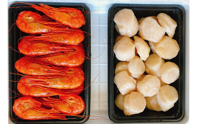 大ぶり北海しまえび（350g）とぷりぷりホタテ貝柱（450g）【冷凍】 / 北海道厚岸町 | セゾンのふるさと納税