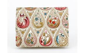 【文庫屋大関】箱まち小銭入れ　花と猫＜ローズ＞【皮革工芸品】 ファッション小物 財布 民芸品 