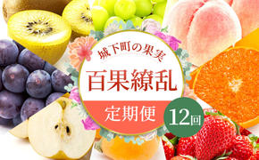 フルーツ 定期便 12ヶ月 城下町の果実 百果繚乱 セット 詰め合わせ いちご みかん デコポン はっさく びわ 桃 ピオーネ 梨 シャインマスカット ゴールドキウイ 柿 富有柿 さぬきひめ せとか 果物 12回 1年 お楽しみ 香川 