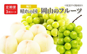 桃 ぶどう 定期便 （隔月） 2025年 先行予約 晴れの国 岡山の フルーツ 定期便 3回 コース 白桃 もも 葡萄 シャイン マスカット 葡萄 岡山産 国産 フルーツ 果物 ギフト