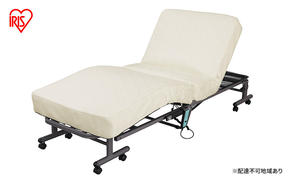 ベッド 電動ベッド 折りたたみベッド アイリスオーヤマ OTBSS-CDN ホワイト 折りたたみコイル電動ベッド リクライニングベッド 電動リクライニング ベッド 組立不要 完成品 折り畳み式ベッド 介護 コンパクト 寝具 電化製品 