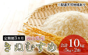 米 【 定期 便 3ヶ月 】特A ランク きぬむすめ 10kg （5kg×2袋） 令和6年産 こめ コメ 白米 岡山県産