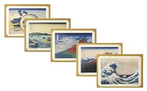 葛飾北斎 北斎作品原寸印刷画 5点 セット 絵画 絵 富嶽三十六景 民芸品 工芸品 美術　【 墨田区 】 