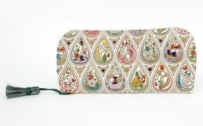 【文庫屋大関】メガネケース　花と猫＜ミックス＞ 　【皮革工芸品】 ファッション小物 民芸品 