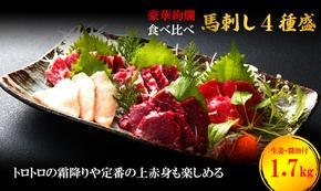 馬刺し 熊本 赤身 霜降り 数量限定 馬刺 大トロ 中トロ 上赤身 コウネ 4種盛り 1700g 豪華絢爛 食べ比べ セット 馬肉 肉 お肉 冷凍