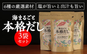 【海まるごと本格だし】×3袋　沖縄の海塩ぬちまーすと極み素材