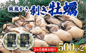  定期便 牡蠣 坂越かき 剥き牡蠣 500g×2【2ヵ月連続お届け】[ 生牡蠣 かき カキ むき身 剥き身 生食 冬牡蠣 ]