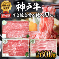 神戸牛 福袋 すき焼き  計600g 200g×3パック すき焼き肉  肩ロース モモ バラ 食べ比べ 黒毛和牛 帝神志方