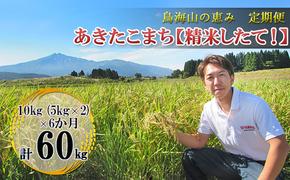 新米 米 お米 【定期便】10kg（5kg×2袋）×6ヶ月 鳥海山の恵み 農家直送！ あきたこまち［精米 したて！］