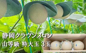 クラウンメロン【上（山等級）】特大玉（1.5kg前後）3玉入り 人気 厳選 ギフト 贈り物 デザート グルメ 果物 袋井市