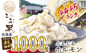 北海道産 黒毛和牛 こぶ黒 ぷるぷる 和牛 ホルモン 計 1kg (500g×2)